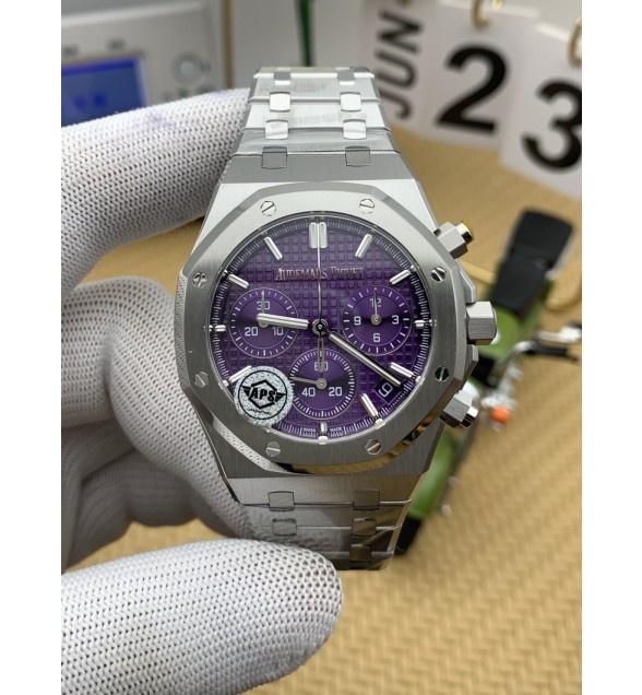 Royal Oak Chrono 26240 SS APSF 1:1 Best Edition Purple Dial on SS Bracelet SA4401 Super Clone