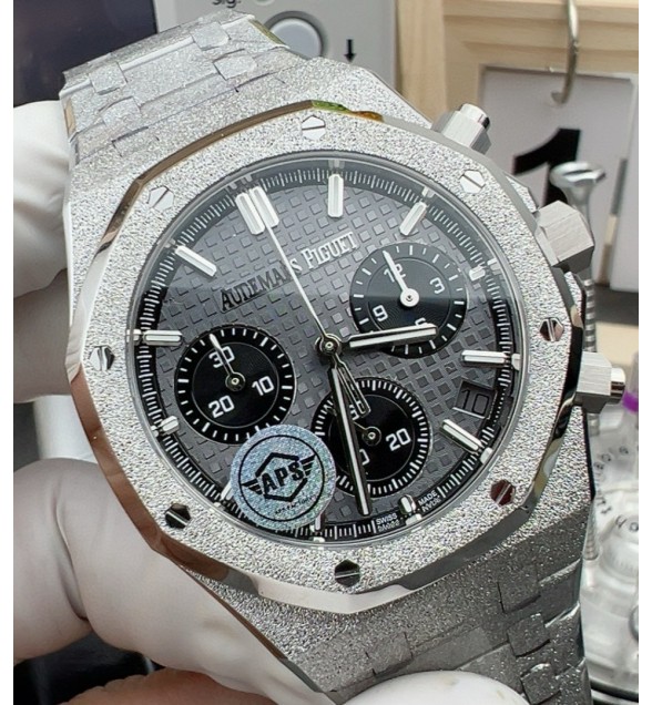 Royal Oak Chrono 26240 Frosted RG APSF 1:1 Best Edition Black Dial on RG Bracelet SA4401 Super Clone