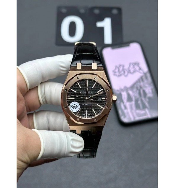 Royal Oak 41mm 15400 SS APSF 1:1 Best Edition Gray Textured Dial on SS Bracelet A3120 Super Clone V2 (Gain Weight)