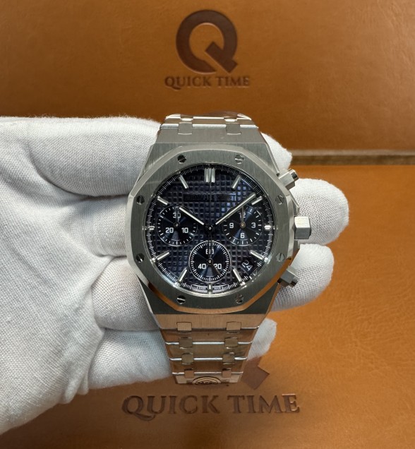 Royal Oak Chrono 26240 SS APSF 1:1 Best Edition Blue Dial on SS Bracelet SA4401 Super Clone V2 (Free Sprung)