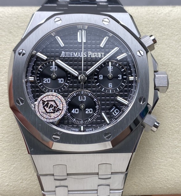 Royal Oak Chrono 26240 SS APSF 1:1 Best Edition Black Dial on SS Bracelet SA4401 Super Clone