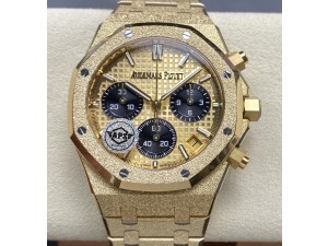 Royal Oak Chrono 26240 Frosted YG APSF 1:1 Best Edition YG/Black Dial on YG Bracelet SA4401 Super Clone