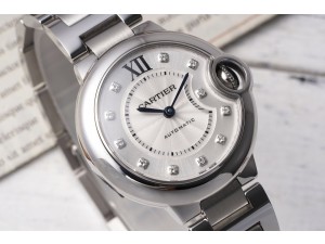 BallonBlue 33mm White Dial Diamond index on SS Bracelet Ronda Quartz AF