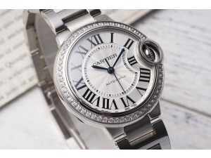 BallonBlue 33mm White Dial Diamond Bezel on SS Bracelet NH05 Automatic AF