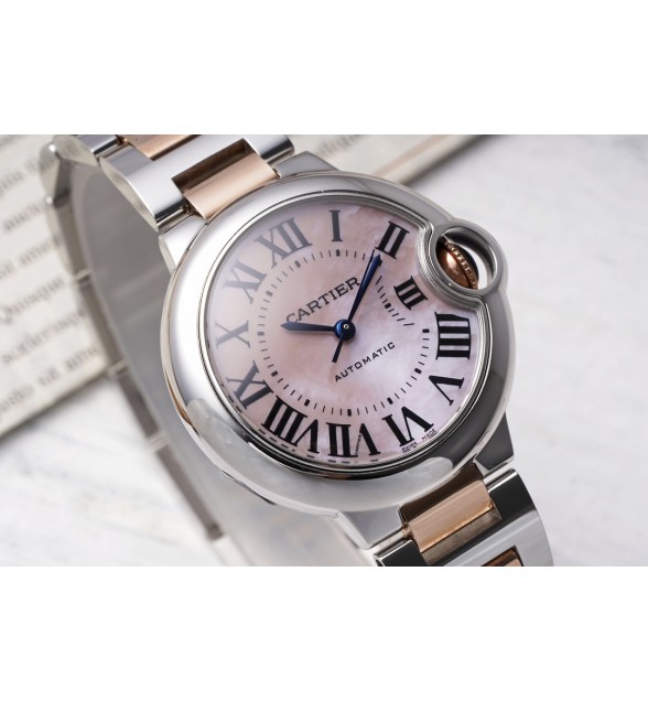 BallonBlue 33mm pink M.O.P Dial RG on SS Bracelet NH05 Automatic AF