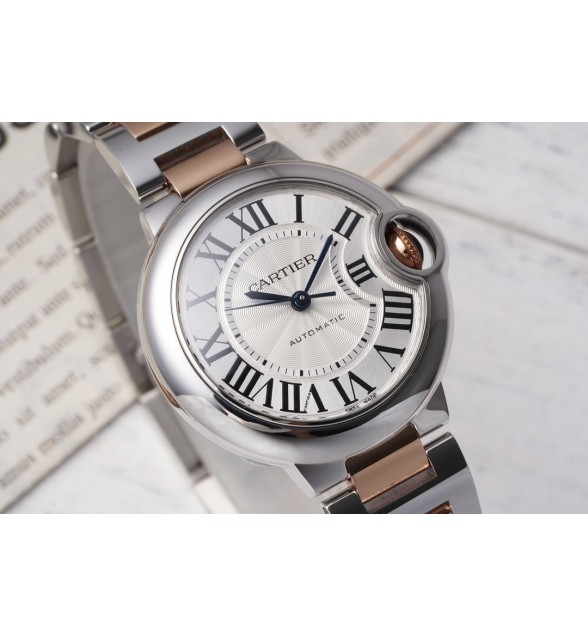 BallonBlue 33mm White Dial RG on SS Bracelet NH05 Automatic AF