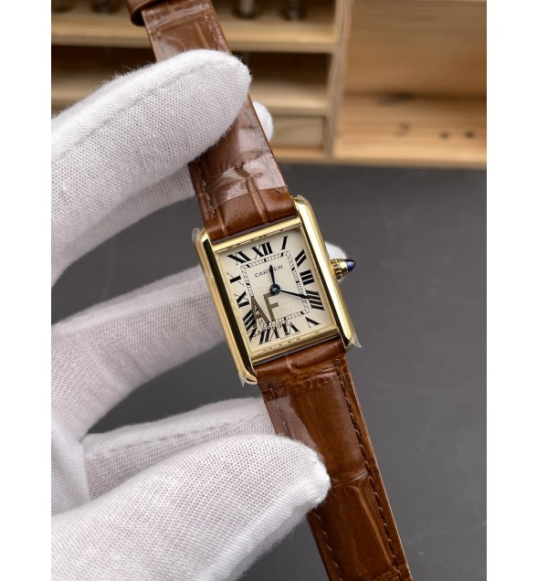 Tank Louis Small 22mm Ronda Quartz YG Brown Strap AF