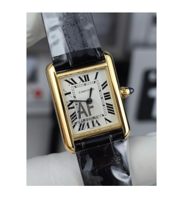 Tank Louis Small 22mm Ronda Quartz YG Black Strap AF