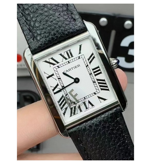 Tank Solo Small 22mm Ronda Quartz White Dial Leather Strap AF