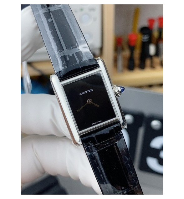 Tank Must Small 22mm Ronda Quartz Black Dial Leather Strap F1