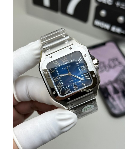 Santos de Cartier 40mm BVF 1:1 Best Edition Blue Dial on SS SmartLinks Bracelet MIYOTA 9015