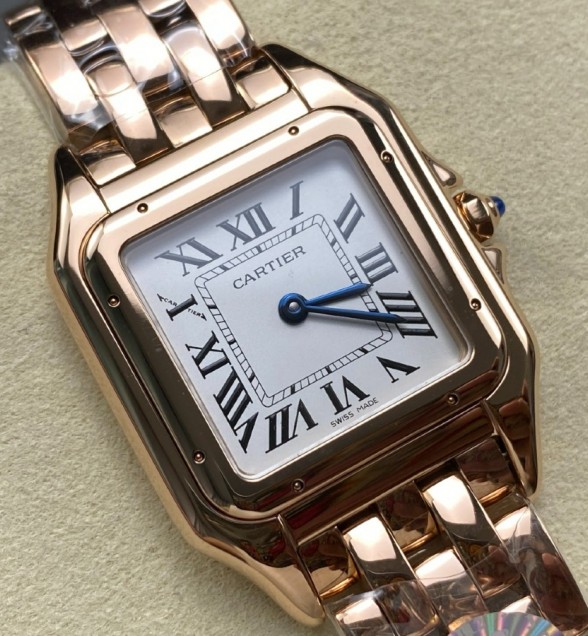 Panthère Secrete Ladies 27mm RG BV(J12)F 1:1 Best Edition White Dial on RG Bracelet Ronda Quartz