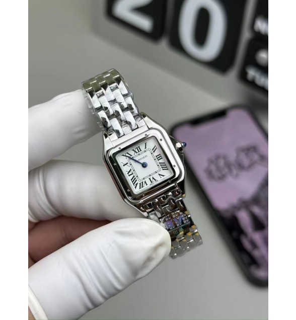 Panthère Secrete Ladies 27mm SS BVF(J12) 1:1 Best Edition White Dial on SS Bracelet Ronda Quartz