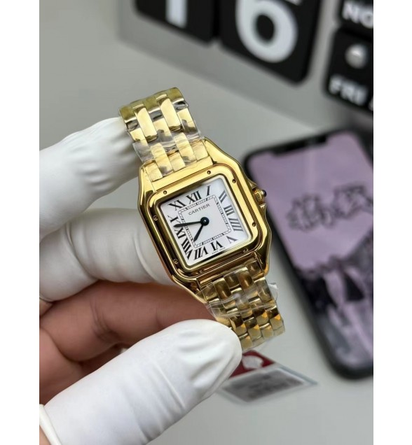 Panthère Secrete Ladies 22mm YG BVF(J12)  1:1 Best Edition White Dial on YG Bracelet Ronda Quartz