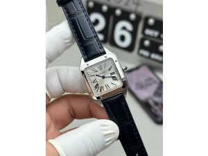 Santos Dumont 27.5mm SS F1 1:1 Best Edition Silver Dial on Navy Croco Strap A157