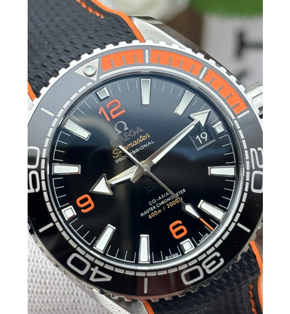 Seamaster Planet Ocean 600M 43.5mm SS VSF 1:1 Best Edition Black/orange Bezel Black Dial on Black Rubber Strap A8900 Super Clone