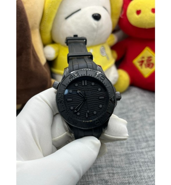 Seamaster Planet Ocean 600M 43.5mm SS VSF 1:1 Best Edition Black/orange Bezel Black Dial on Black Rubber Strap A8900 Super Clone