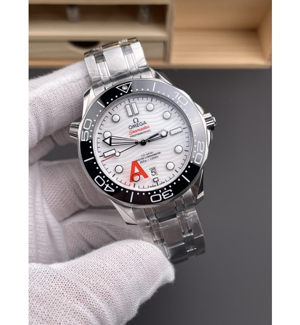 Seamaster Diver 300M Black Ceramic Bezel V6 VSF 1:1 Best Edition White Dial On SS Bracelet Super Clone Asian 8800