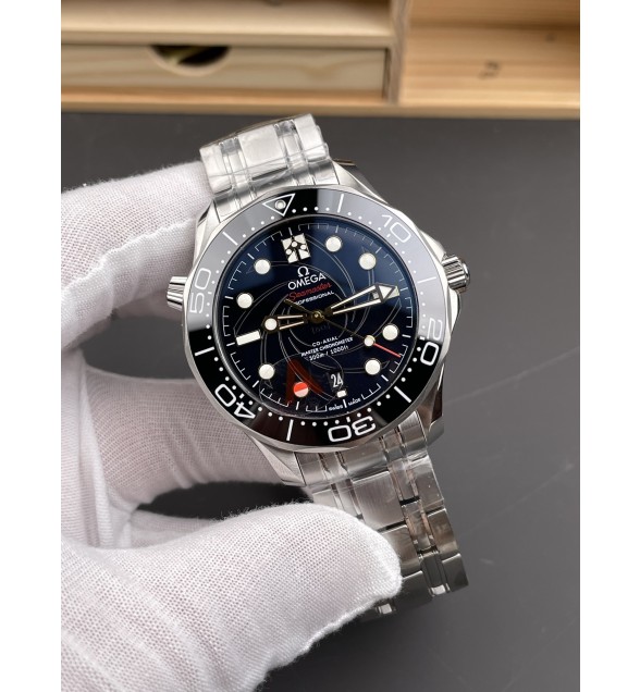 Seamaster Diver 300M 007Edition Black Ceramic Bezel V6 VSF 1:1 Best Edition Black Dial On SS Bracelet Super Clone Asian 8800