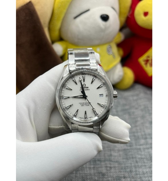 Aqua Terra 150M SS VSF 1:1 Best Edition White Wave Textured Dial on SS Bracelet A8500 Super Clone