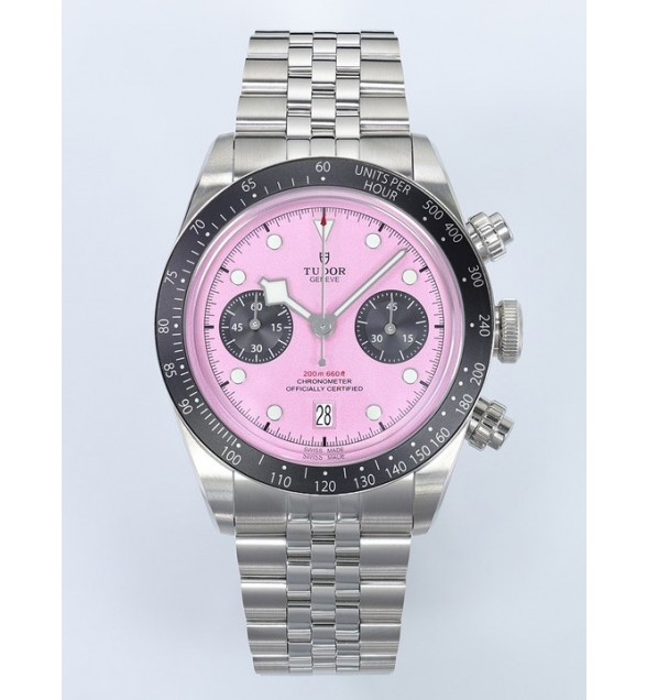 Black Bay Chrono M79360N SS ZF 1:1 Best Edition Pink Dial On SS Bracelet DD7750