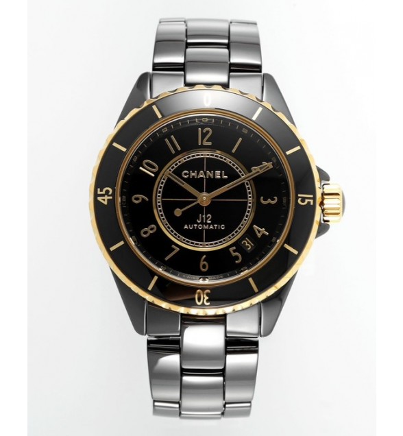 J12 38mm BVF 1:1 Best Edition Black Ceramic Black Dial Numeral Markers on Bracelet Calibre 12.1