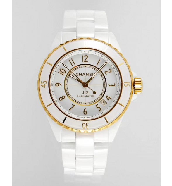 J12 38mm BVF 1:1 Best Edition White Ceramic White Dial Numeral Markers on Bracelet Calibre 12.1