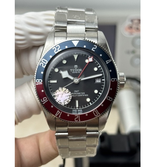 Black Bay GMT Baselworld 2018 Pepsi Blue/Red Bezel ZF 1:1 Best Edition Black Dial on SS Bracelet A2836