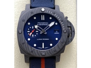 PAM1563 Luna Rossa Submersible 42mm Ceramic VSF 1:1 Best Edition Blue Dial On Blue Fabric Strap P900
