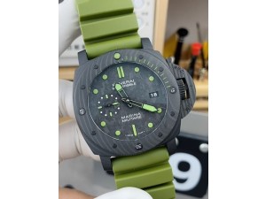 PAM961 Carbotech VSF Best Edition Carbon Dial on Green Rubber Strap P.9010 Clone