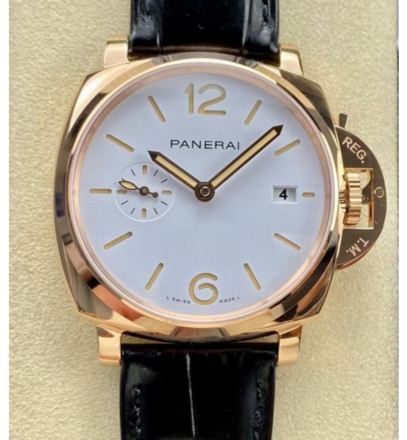 PAM1336 Luminor Due 42mm VSF Best Edition White Dial on Leather Strap P900 Clone