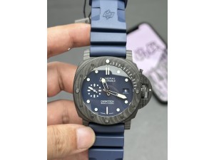 PAM1232 W Carbotech VSF 1:1 Best Edition Blue Dial on Blue Rubber Strap P900