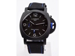 PAM1176 GMT Bucherer VSF 1:1 Best Edition Black Dial on Textile Strap P.9011 Super Clone