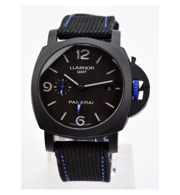 PAM1176 GMT Bucherer VSF 1:1 Best Edition Black Dial on Textile Strap P.9011 Super Clone