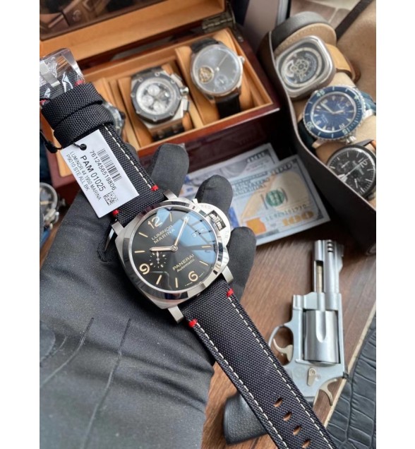 PAM1025 VSF 1:1 Best Edition Black Dial on Black Canvas Strap P.9010 Clone