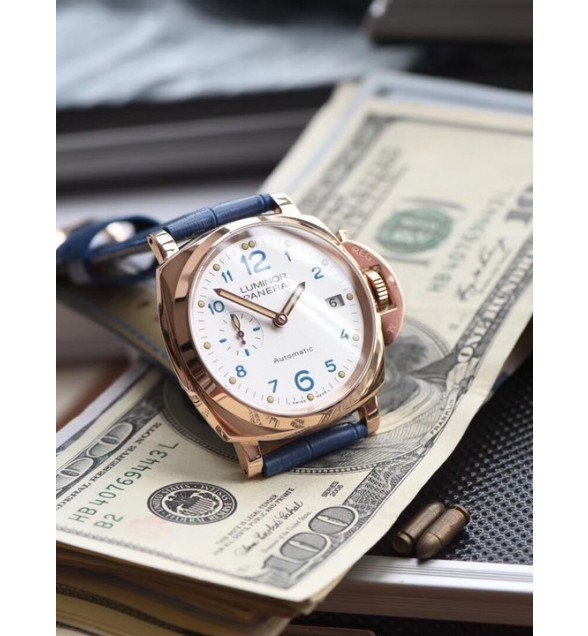 PAM756 Luminor Due VSF Best Edition White Dial on Blue Leather Strap AXXXIV