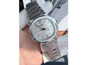 NAUTILUS 7118 LADIES SS DDF 1:1 BEST EDITION WHITE DIAL BEZEL ON SS BRACELET DD324 SUPER CLONE